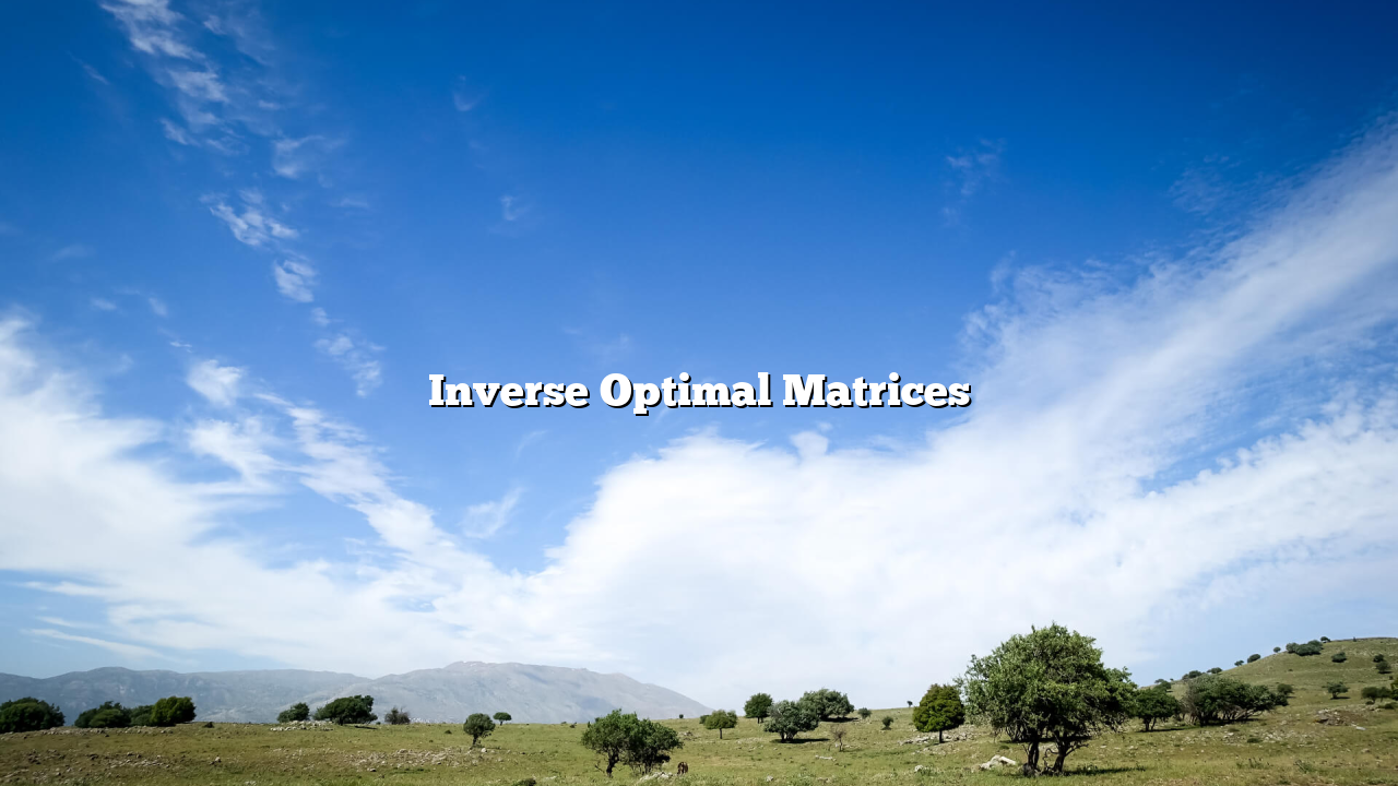 Inverse Optimal Matrices
